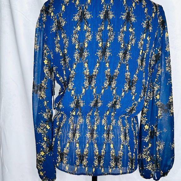 Navy Blue 1. State Blouse Size Large Golden Hour Blue Night Color NWT - Picture 3 of 5